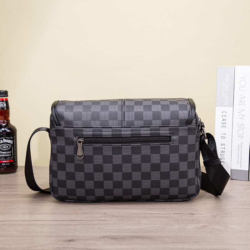 New Trendy Men's Storage Fashion Plaid Men's Messenger Bag