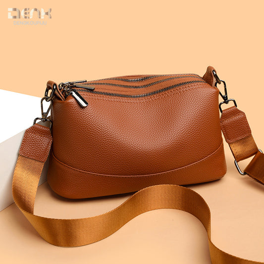 Women's Leather Fashionable Versatile Cowhide For Simple Shoulder Bags
