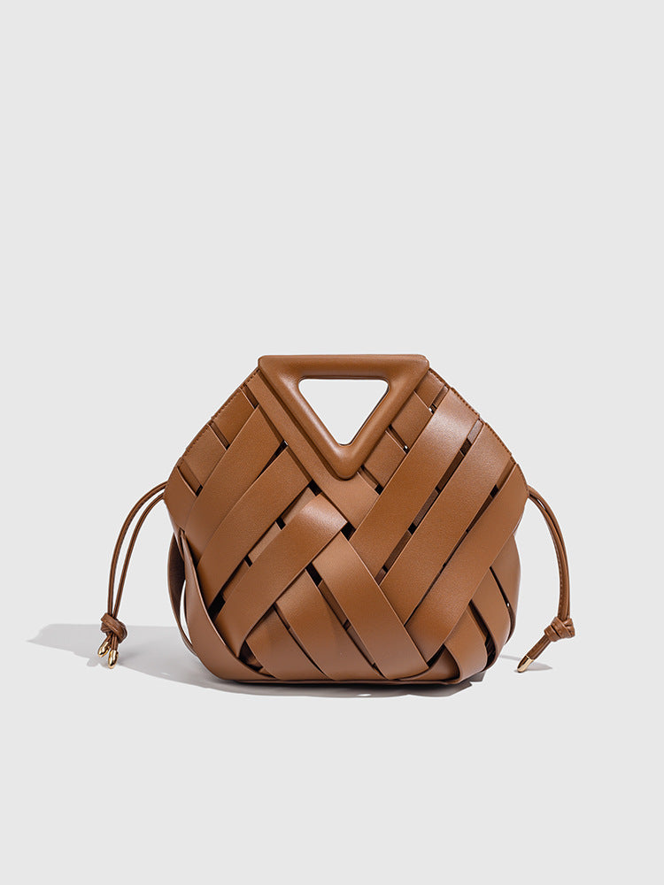 Women's Vegetable Basket Magnetic Woven Hollowed Handbags