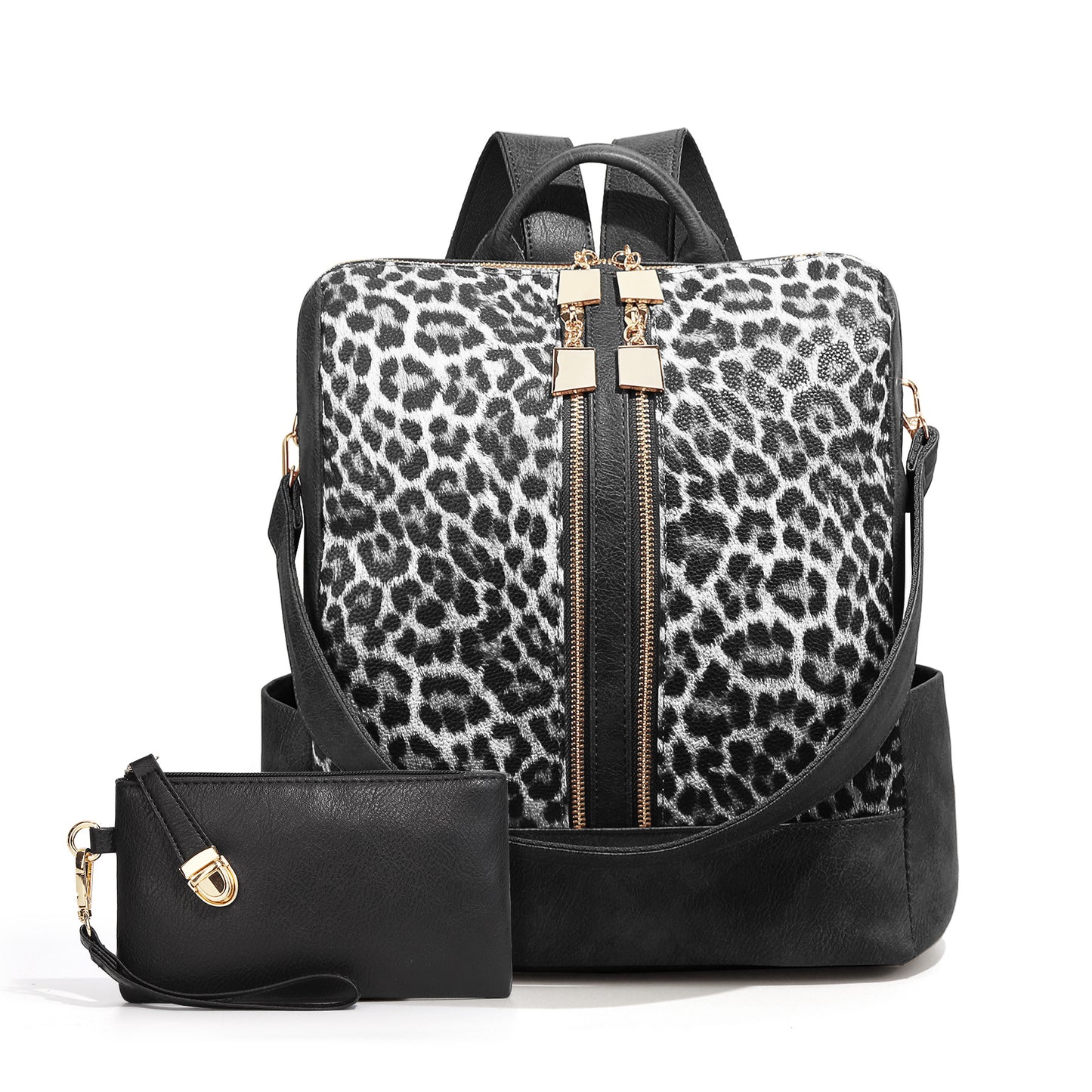 Women's Trendy Fashion Leopard Print Large Capacity Backpacks