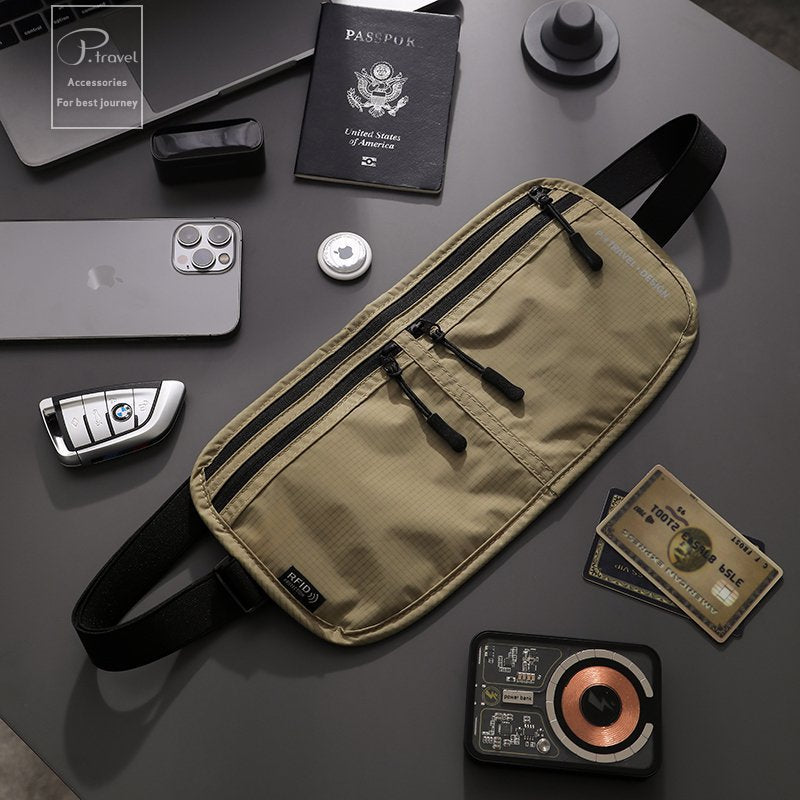Swiping Passport Abroad Study Mobile Storage Sport Waist Bag, Accessory Bag