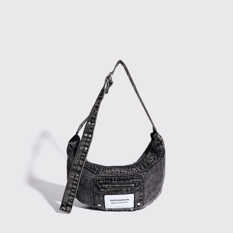 Women's Design Retro Washed Jean Fashion Premium Underarm Bag