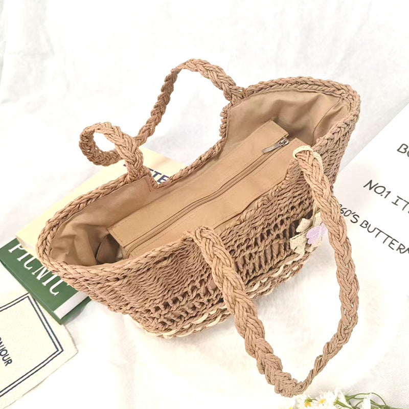 Women's Straw Large Capacity Seaside Beach Fashion Hollow Women's Shoulder Bag