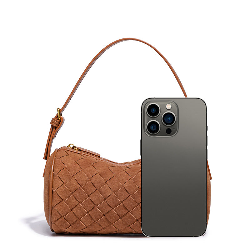 Lazy Versatile Korean Style Niche Frosted Suede Woven Women's Shoulder Bag