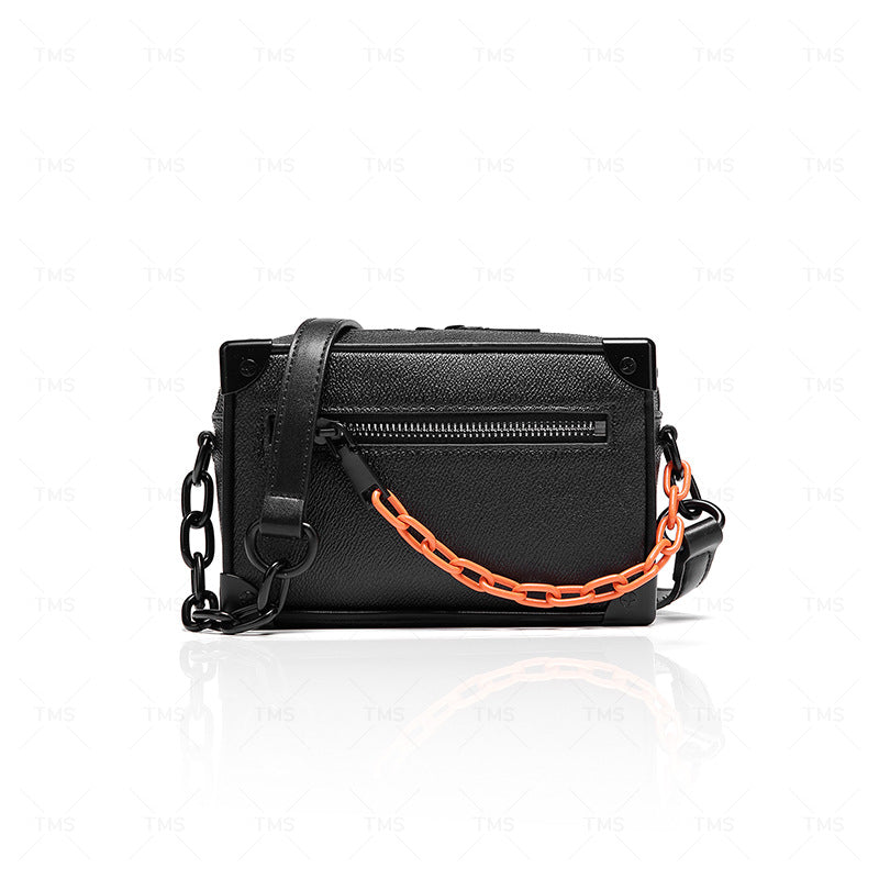 Men's & Women's Niche Design Box Fashion Imitation Leather Men's Messenger Bag
