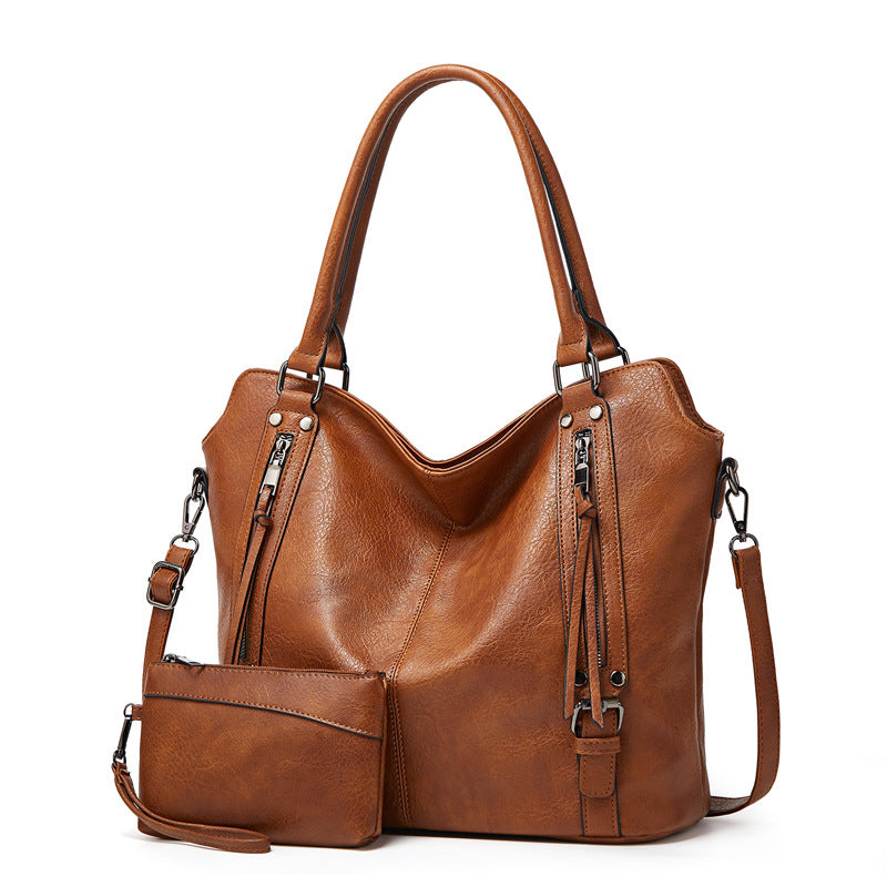Retro Hand-held Mother Fashion Large Capacity Soft Leather Women's Shoulder Bag