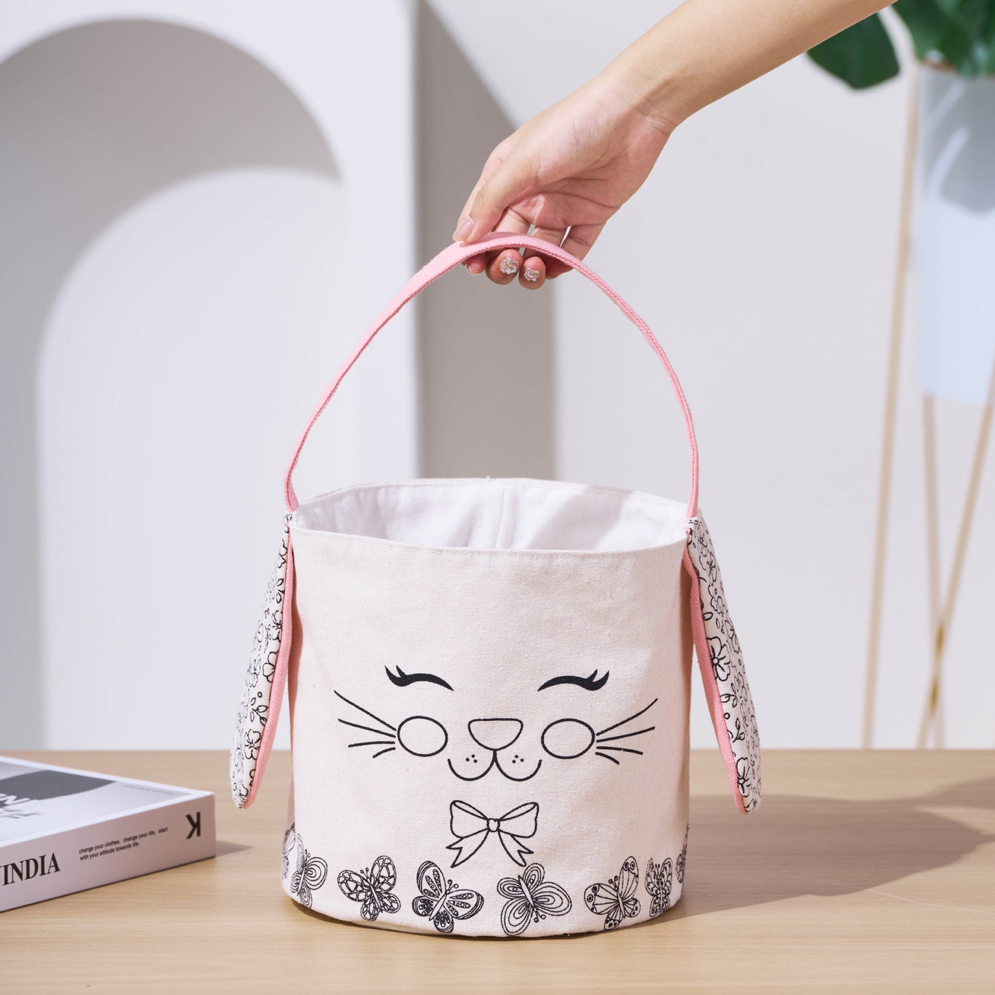 Check Cotton Linen For Going Out Simple Large Handbags