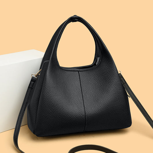 Graceful Women's Lychee Pattern Simple Commuter Handbags