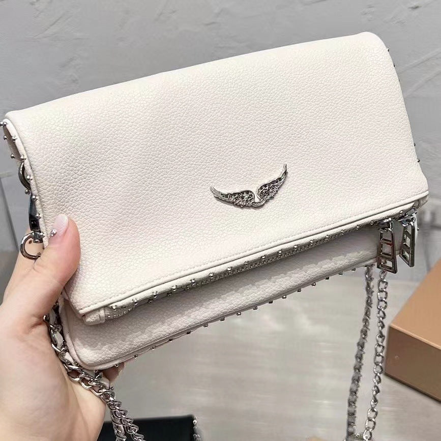 Women's French Fashion Diamond Wings Chain Envelope Shoulder Bags