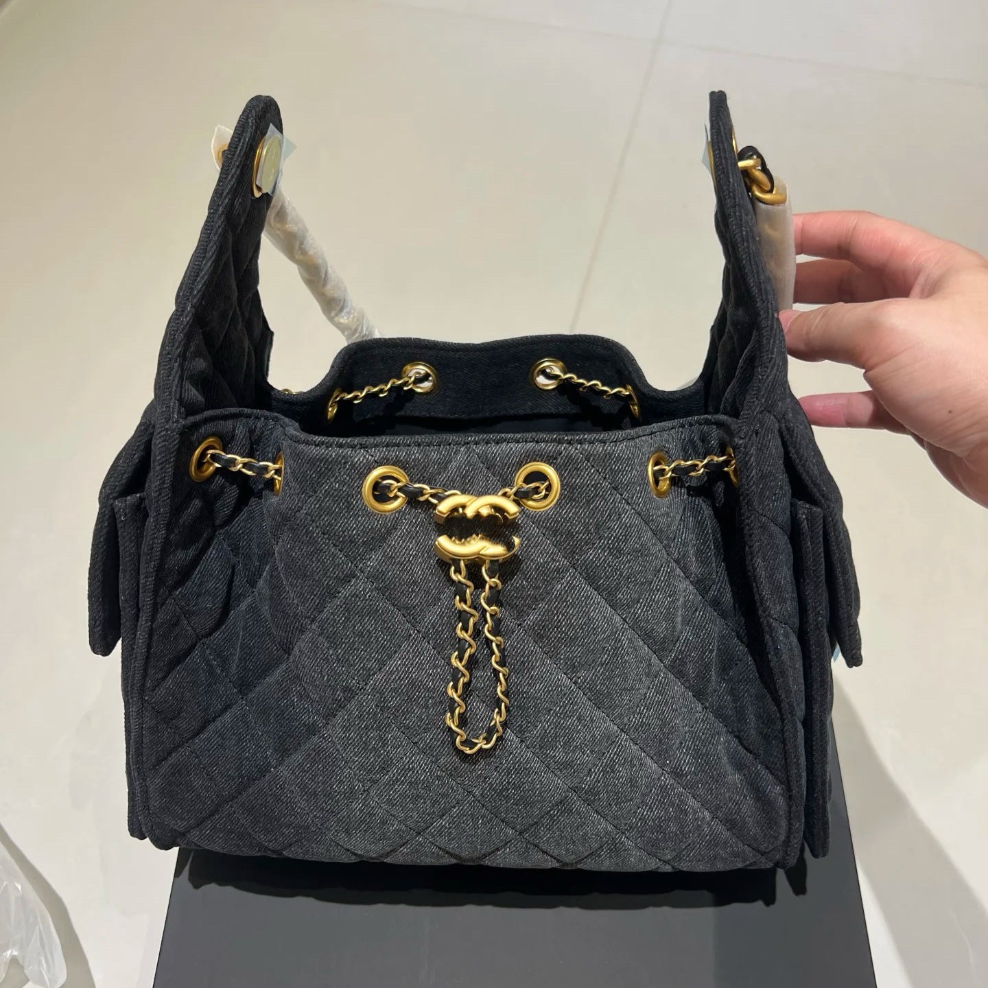 Graceful Denim Fashion Chip High Version Bags