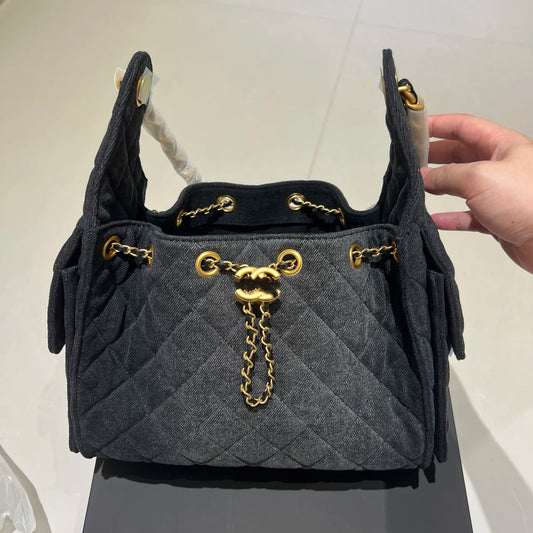 Graceful Denim Fashion Chip High Version Bags