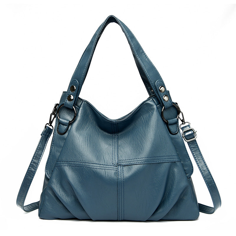 Women's Genuine Leather Mom Large Capacity Sheepskin Soft Women's Shoulder Bag