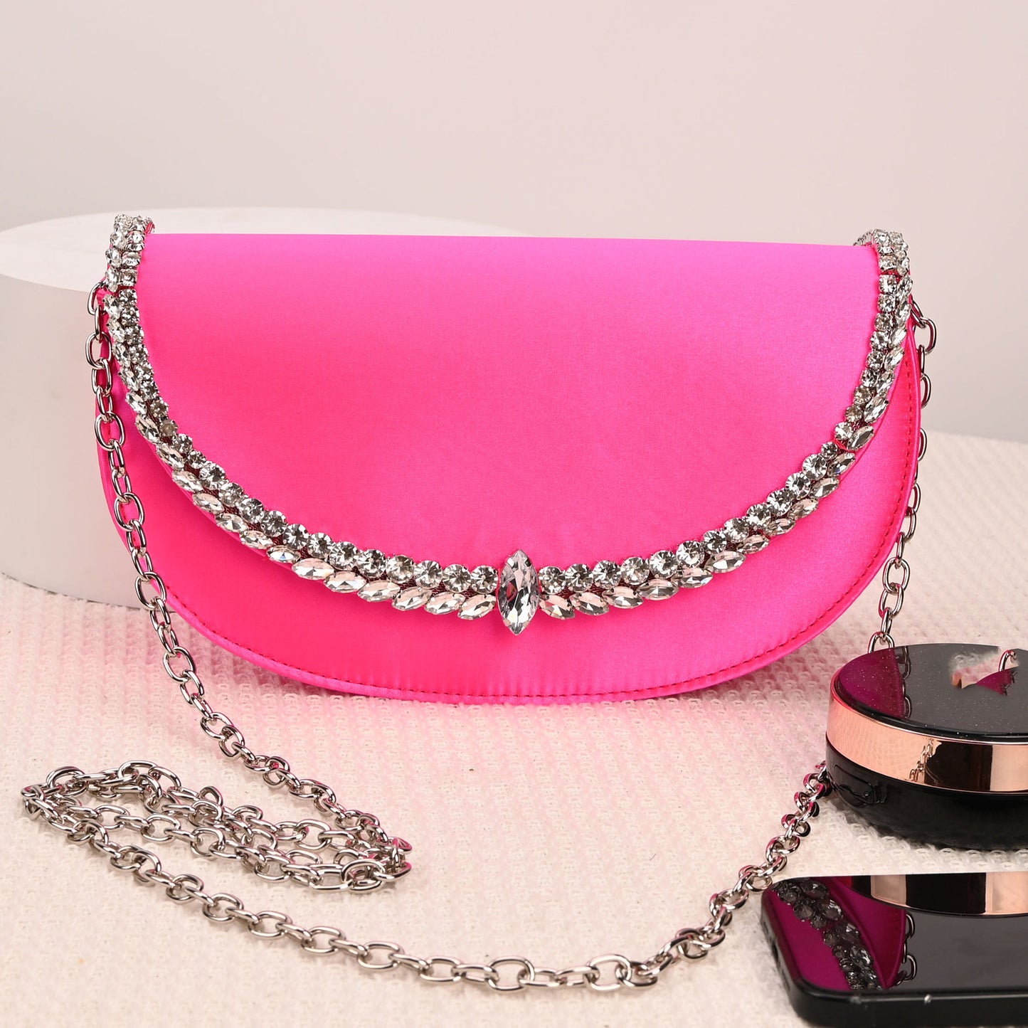 Women's French Fairy Saddle Satin Dinner Women's Shoulder Bag