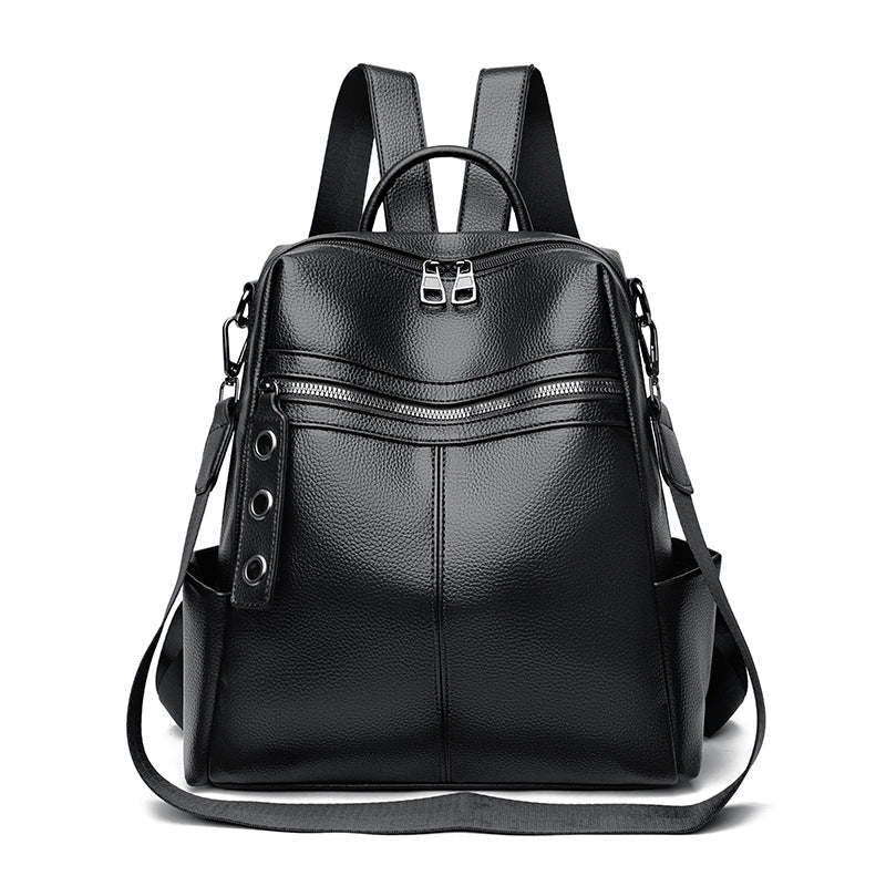 Women's Texture Soft Leather Large Capacity Travel Bags