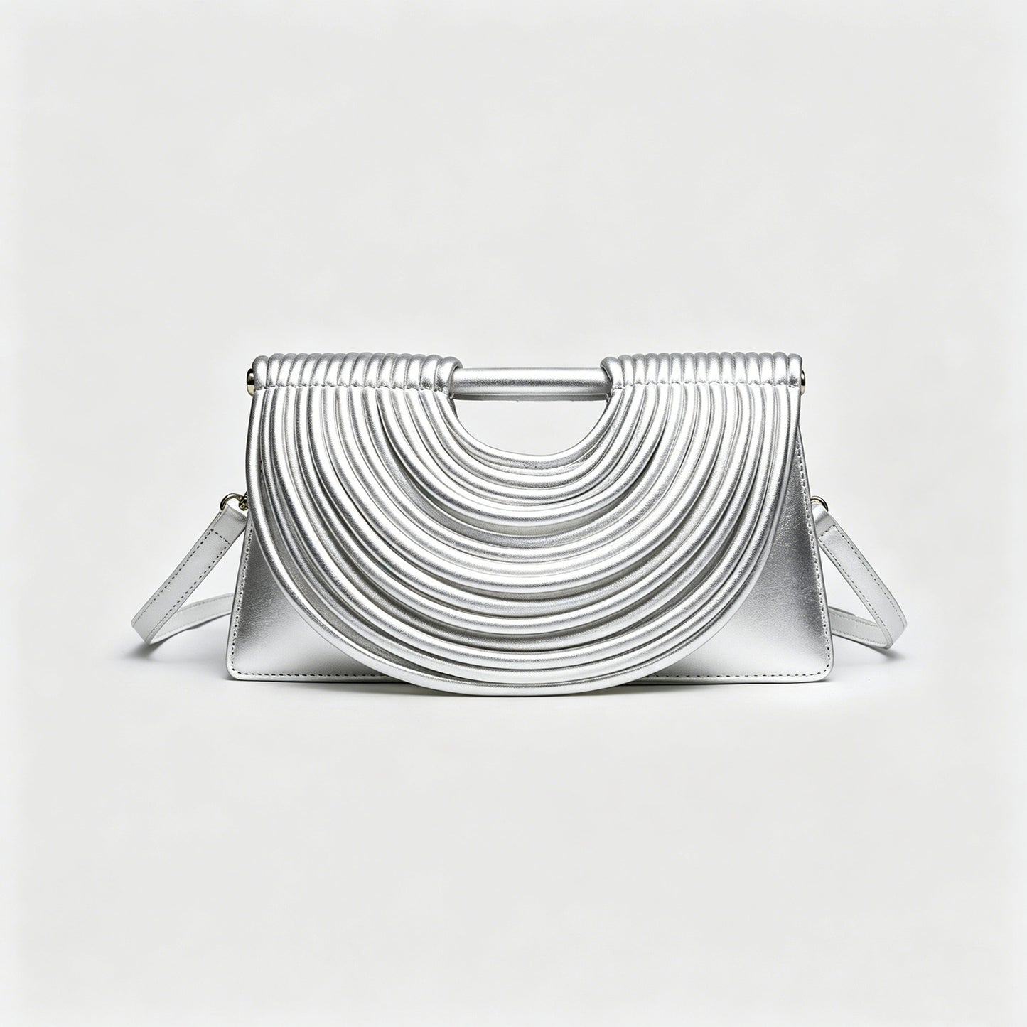 Women's Hand-woven Line Comb Design Trapezoidal Bags