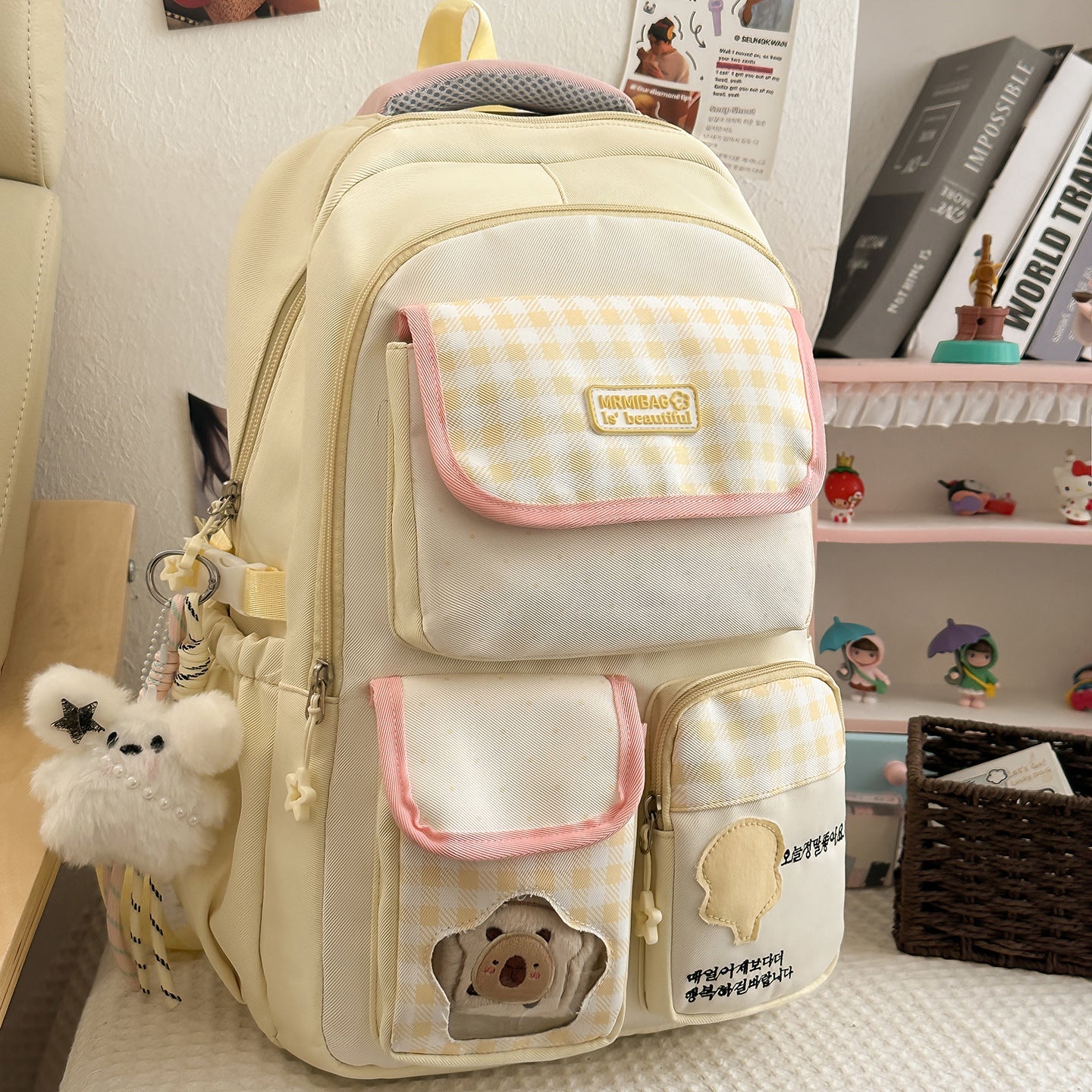 Women's Dopamine Contrast Color High Primary Large Backpacks