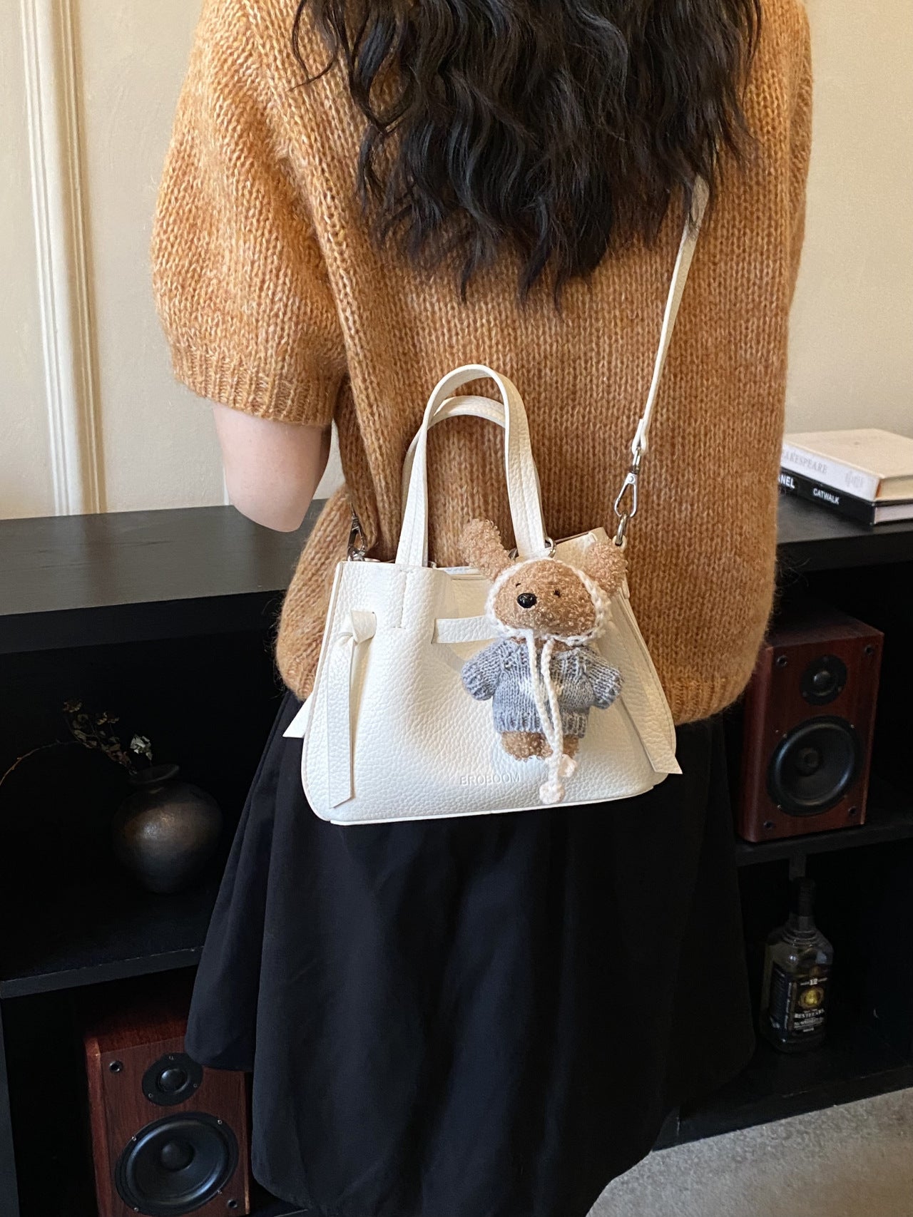 Retro Lychee Pattern Minority Fashion Western Women's Handbag