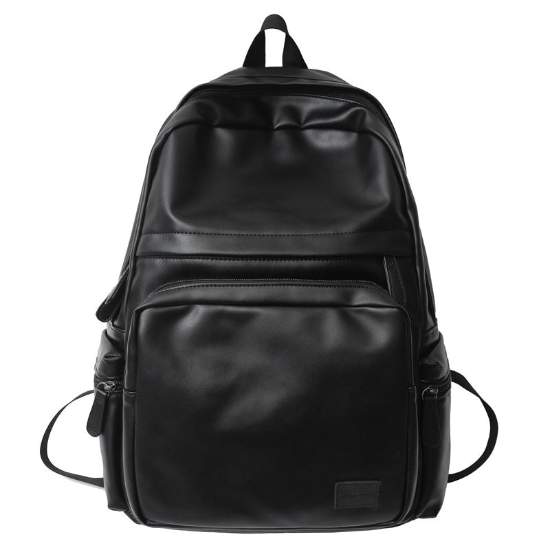 Men's Fashion Leather Computer Large Capacity Simple Leisure Backpack