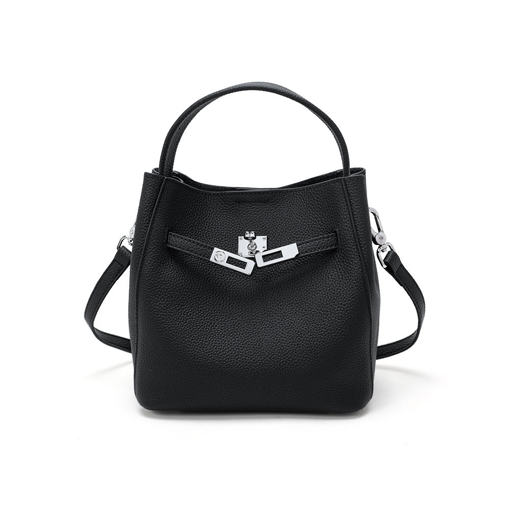 Women's First Layer Cowhide Vegetable Basket Leather Women's Messenger Bag