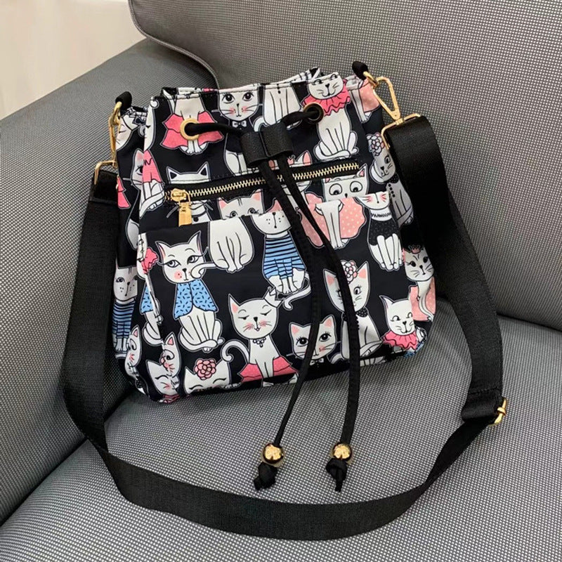 Women's Winter Fashion Oxford Cloth Drawstring Camouflage Bags