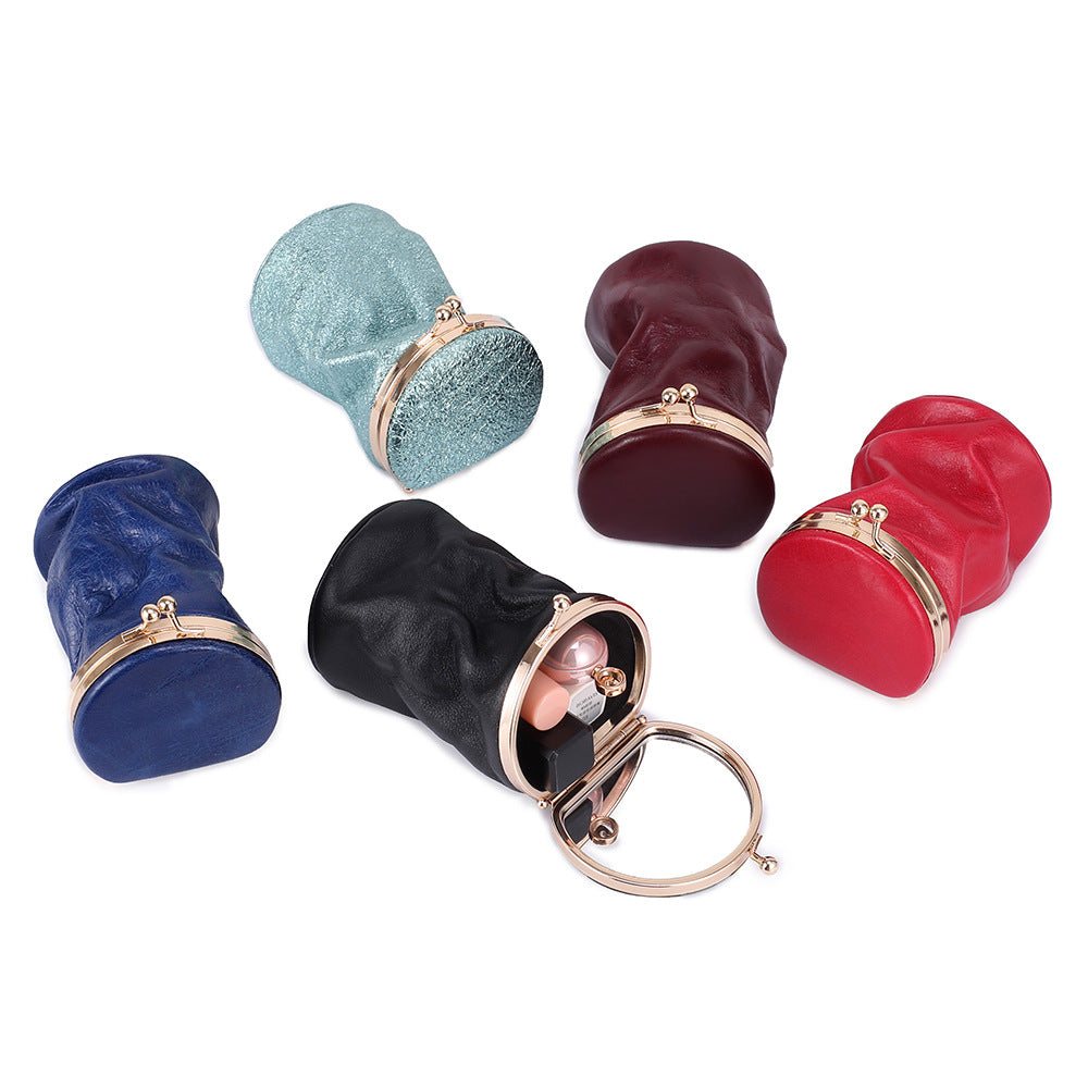 Genuine Leather Storage Retro Carry-on With Mirror Makeup Bag