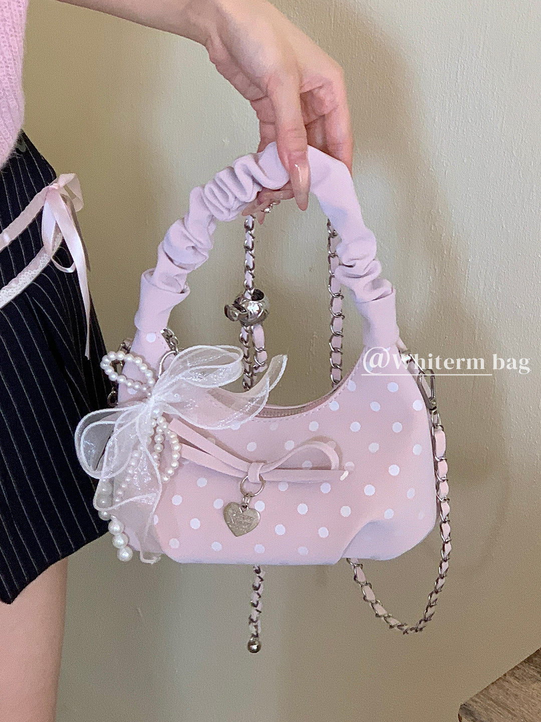 Women's Niche Texture Carrying Polka Dot Printed Handbags