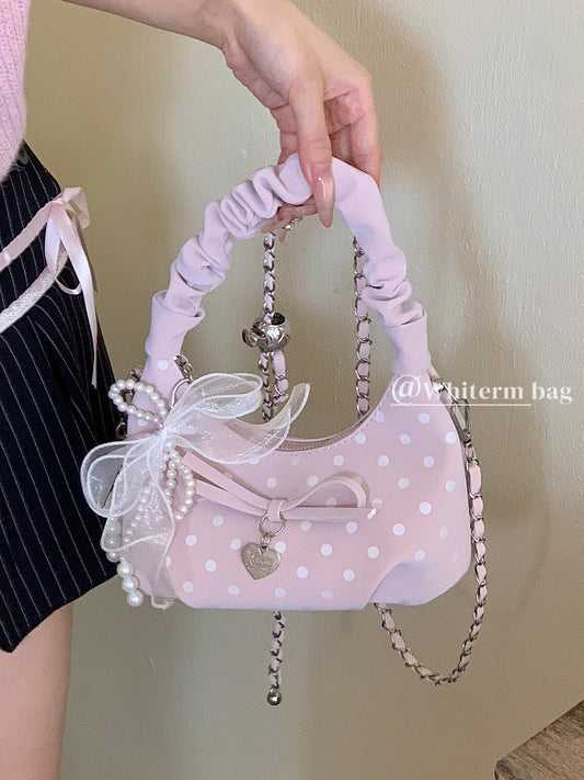 Women's Niche Texture Carrying Polka Dot Printed Handbags