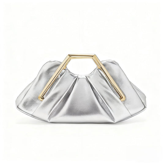 Women's Soft Leather Fashion Cloud Pleated Dinner Advanced Women's Handbag