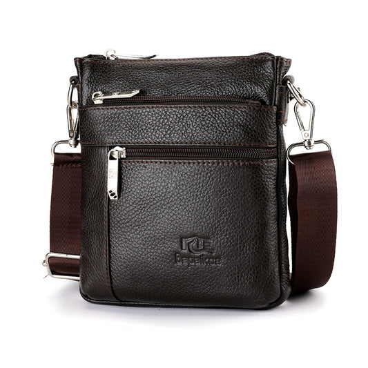 Men's Cowhide Leather High-grade Vertical Trendy Genuine Shoulder Bags