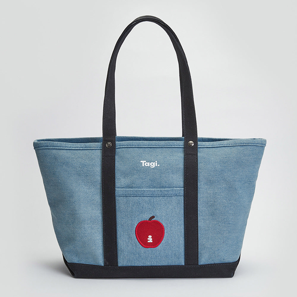 Imagine Apple Color Matching Canvas Portable Tote Bag