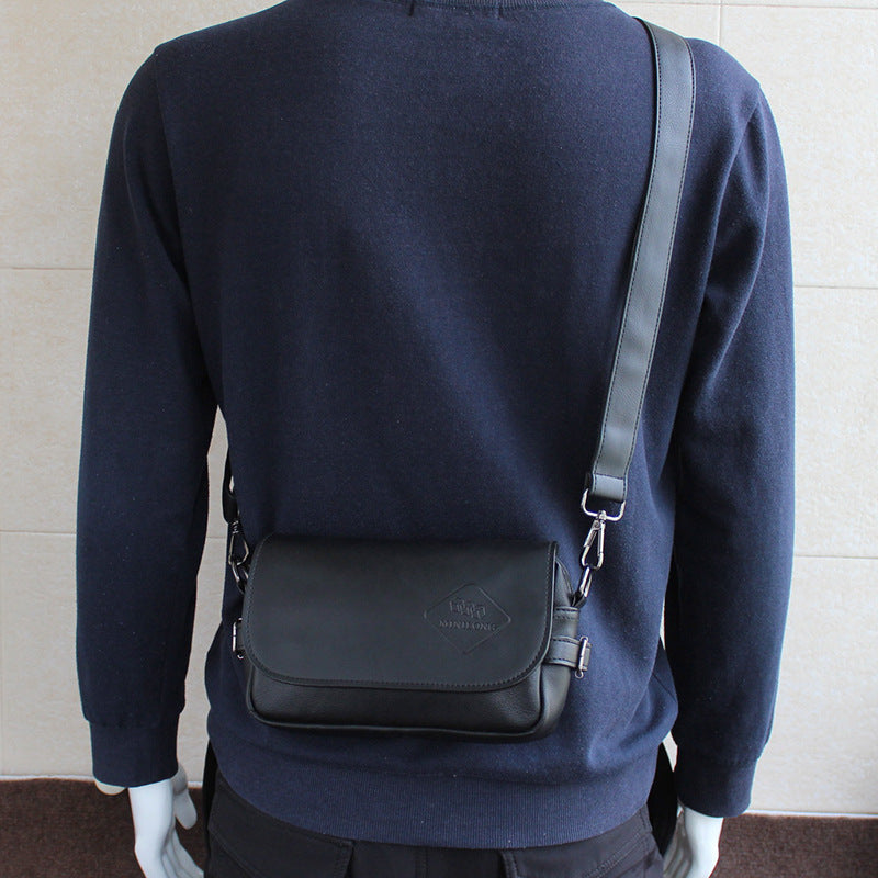 Men's Style Soft Leather Textured One Retro Bags