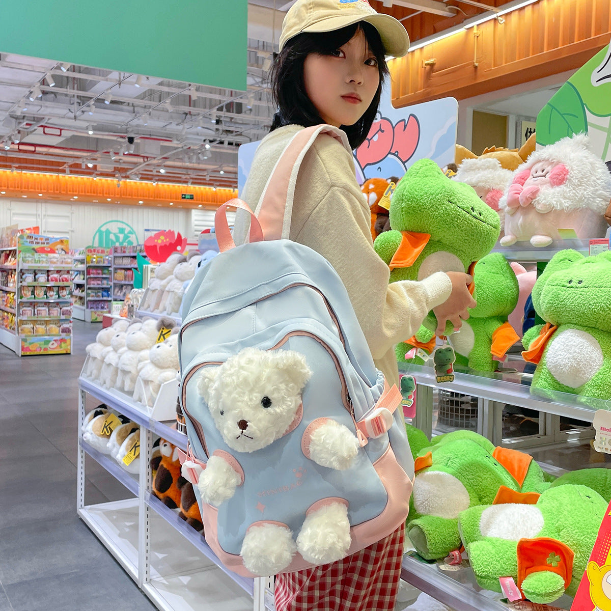 Children's Cute Spring Outing Primary Little Bear Doll Fashion Women's Backpack