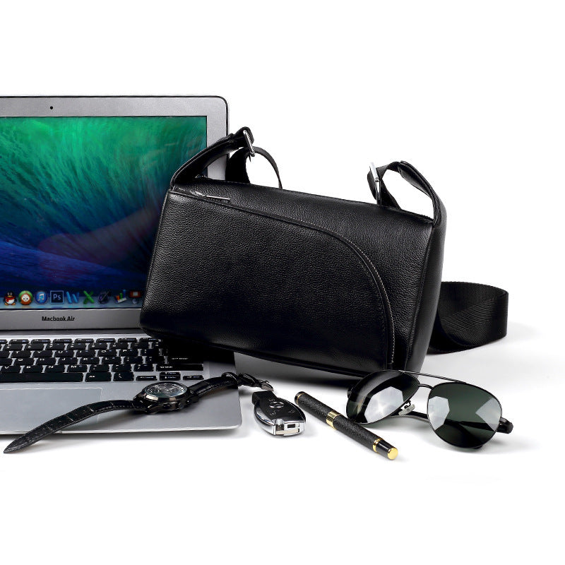 Men's Leather Unisex Korean Style Trendy First Layer Shoulder Bags