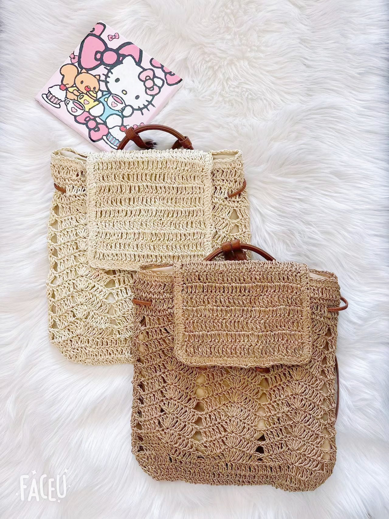 Fashion Woven Straw Female Niche Large Women's Backpack