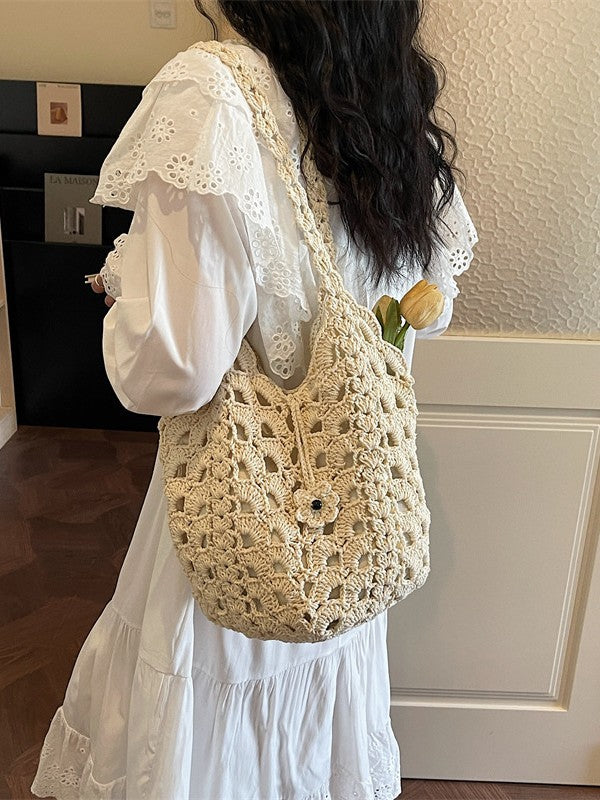 Straw Fashion Portable Beach Vacation Idle Style Texture Bags