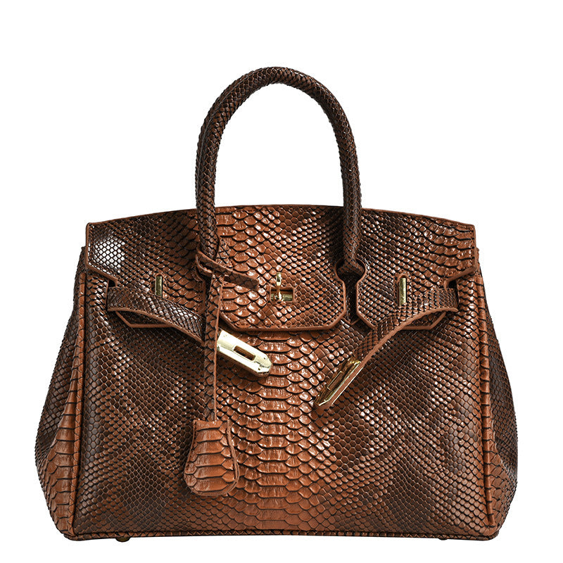 Women's Crocodile Pattern Platinum Oblique Large Capacity Women's Messenger Bag