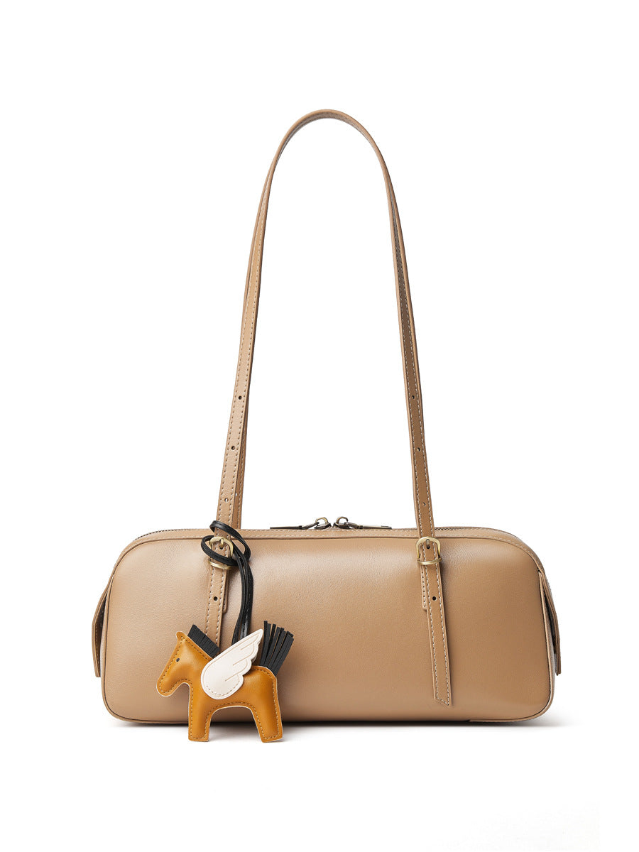 Women's Portable Versatile Retro Bowling Niche Sausage Genuine Bags