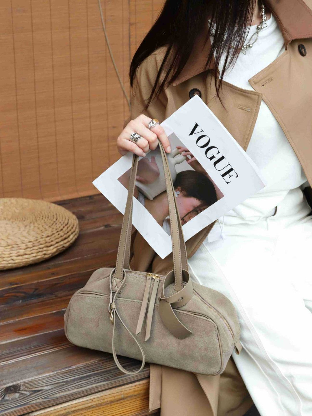Women's First Layer Frosted Cowhide Boston Vintage Genuine Shoulder Bags