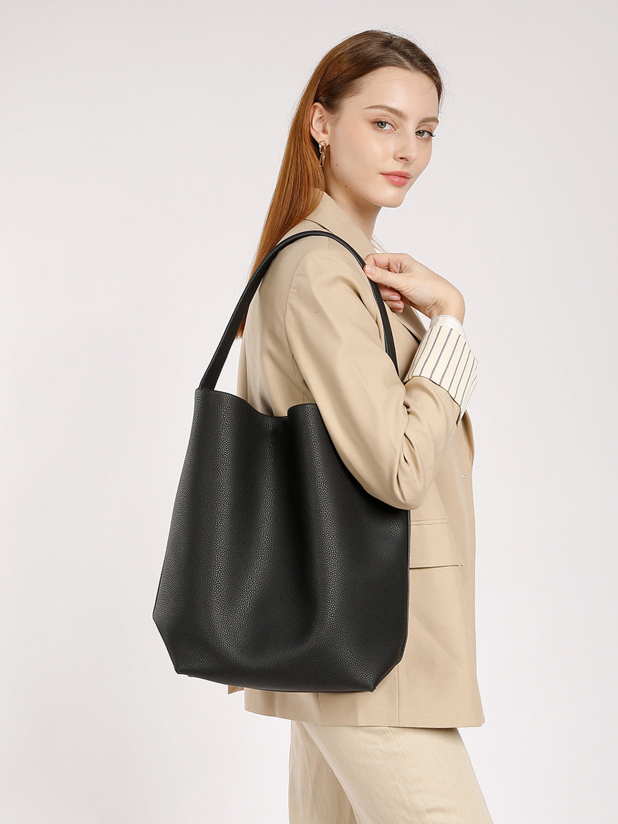 Women's Niche Genuine Leather Leisure Commute High-grade Large Bucket Bag