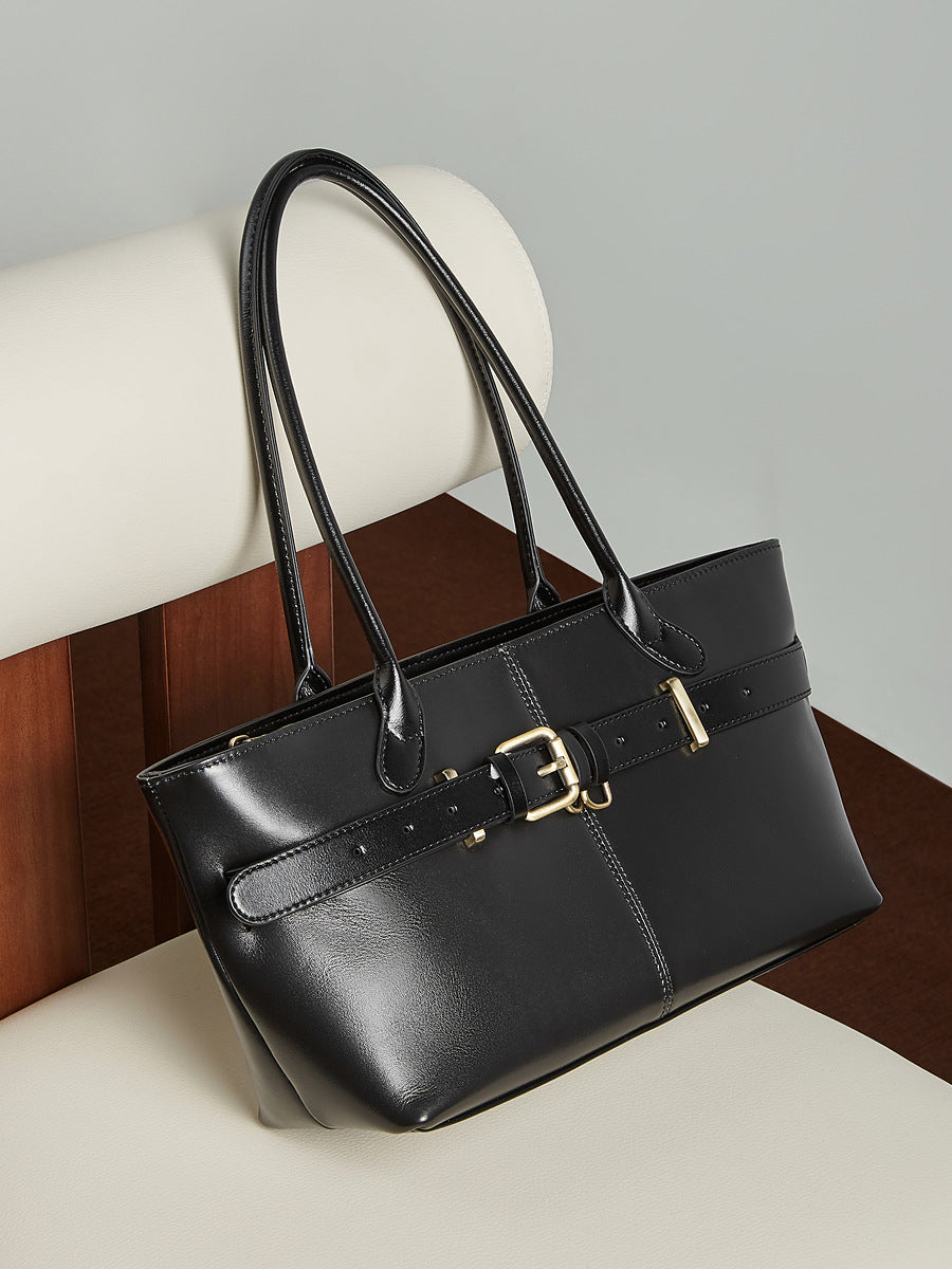 Women's Genuine Leather Winter Niche Commuter Vegetable Women's Shoulder Bag