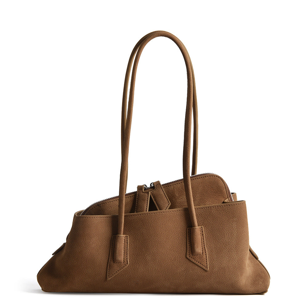 Style Niche First Layer Cowhide Underarm Fashion Irregular Loose Feeling Women's Handbag