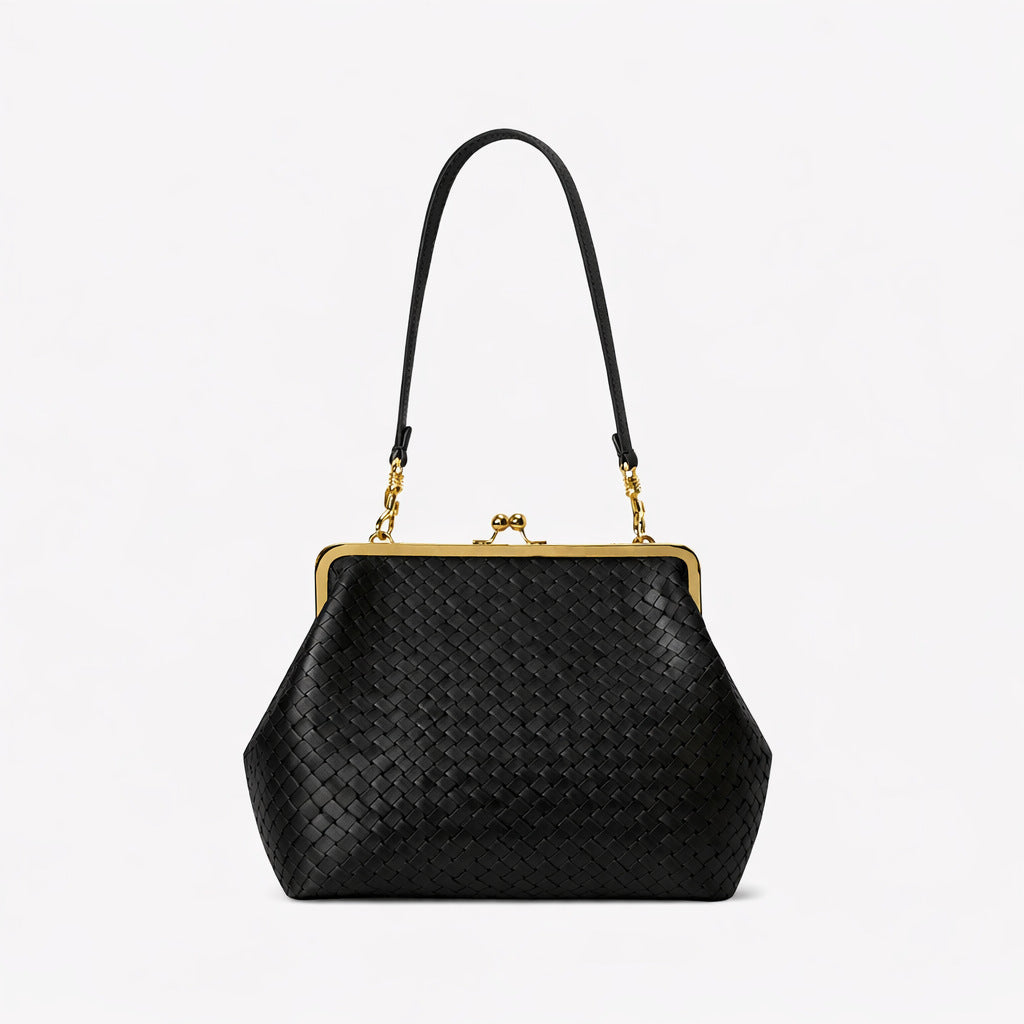 Women's Minority Design Clip Fashion Dinner Large Capacity Straw Handbags