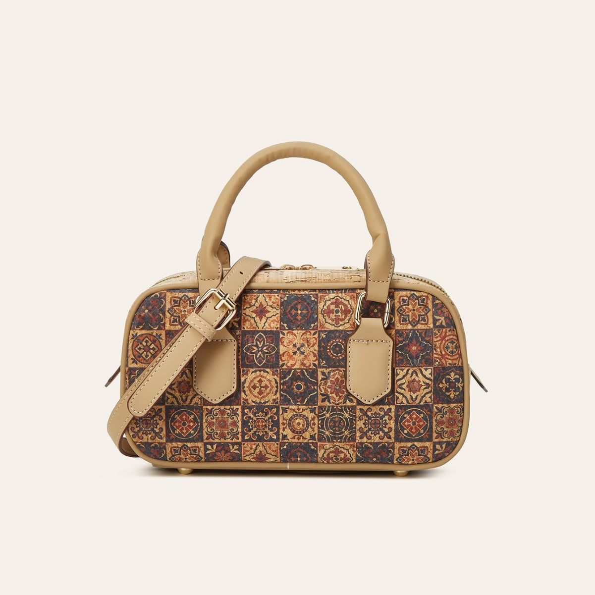 Retro Ethnic Cork Print Bark Texture Women's Handbag