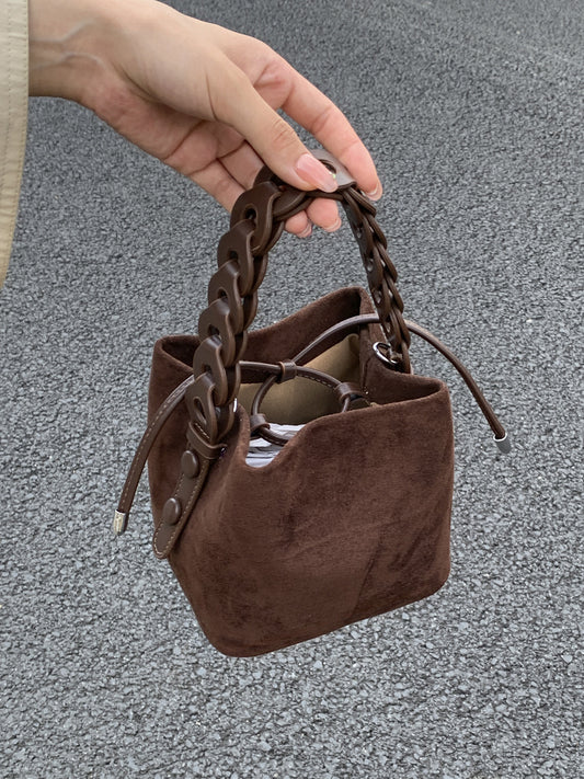 Attractive Women's Retro Brown Exquisite Portable Bucket Bag