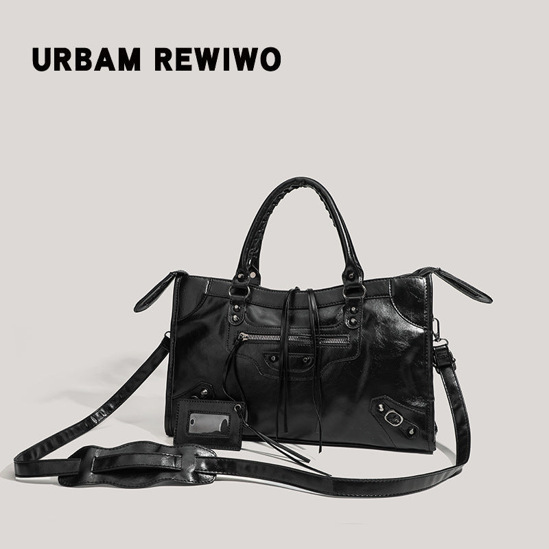 American Retro Rivet Motorcycle Female Fashion Tote Bag