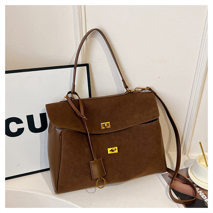 Women's Business Commute Portable Matte Leather Unisex Style Tote Bags
