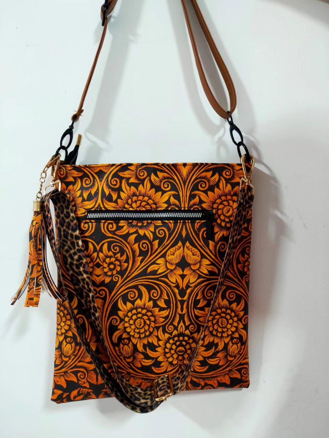 Glamorous Women's Plaid Leopard Strap Trendy Shoulder Bags