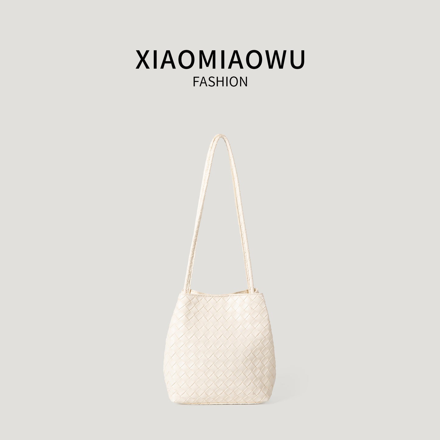 Women's High-grade Sense Woven Soft Leather Fashion Commuter Bucket Bag