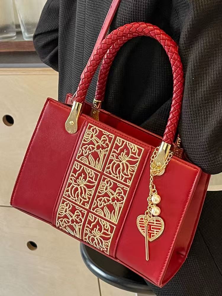 Chinese Style Embroidery Bridal Wedding Mother Women's Messenger Bag