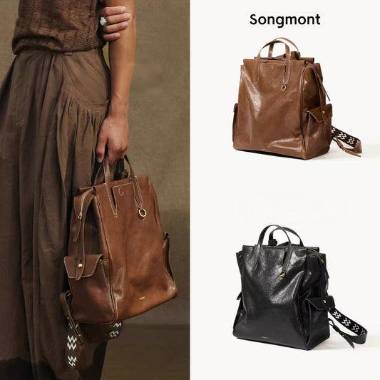 Without Gender Computer Retro Genuine Leather Large Capacity Women's Backpack